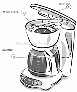 Page A Diagram and Parts List for TFX26  Mr Coffee Coffee Maker